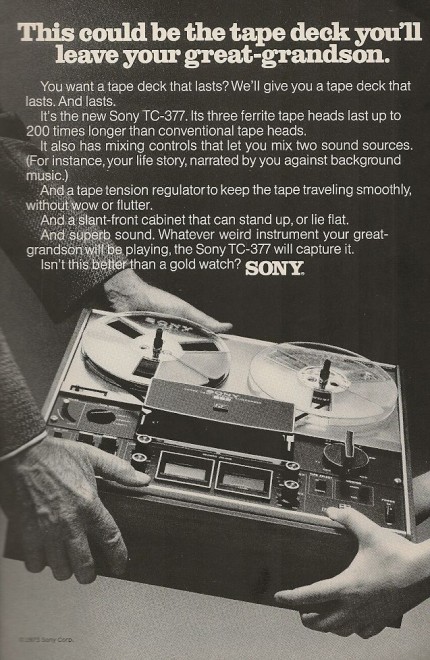 Sony Vintage Ad 1973 Tape Deck